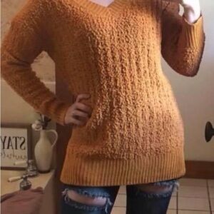 Zenana Mustard V-Neck Sweater